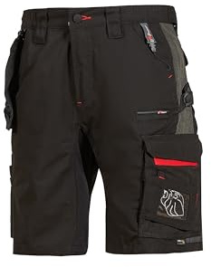 U-Power START, pantaloncini cargo da uomo, mezzi pantaloni slim fit, con chiusura a bottoni, ampie multitasche, tessuto in cotone elasticizzato, capospalla confortevole (Black Carbon-48)