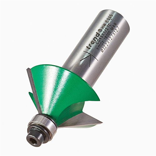 Trend CraftPro Chamfer Router Cutter Bit, 1/2 Inch Shank, 12.7mm Cut Diameter & 45 Degree V Groove, Tungsten Carbide Tipped, C049X1/2TC