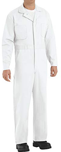 Red Kap Herren, Baumwolle, Knopfleiste Overall, White, 50