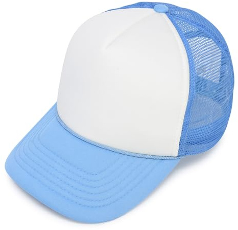 DALIX Two Tone Trucker Cap, Blue and White