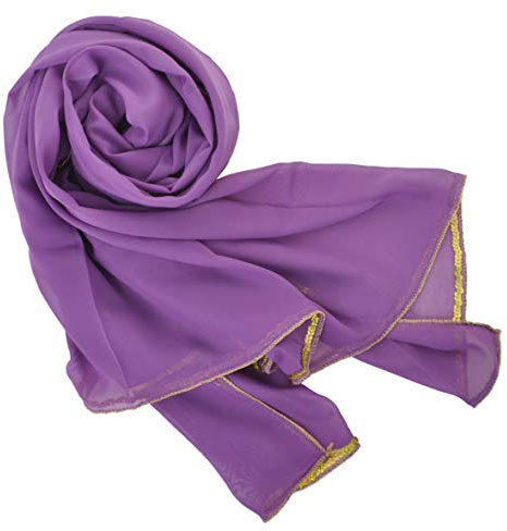 BellyLady Impresionante velo de danza del vientre de gasa hecho a mano para practicar, morado, Talla única