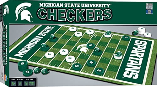 Masterpieces Unisex Children Checkers Board Game - NCAA Michigan State Spartans Theme