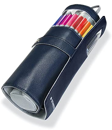 STAEDTLER 334 PC20-9 Fineliner triplus (dreikant, schwarzes Rollmäppchen mit 20 brillanten Farben, Made in Germany, superfeine, metallgefasste Spitze, Linienbreite ca. 0,3 mm)