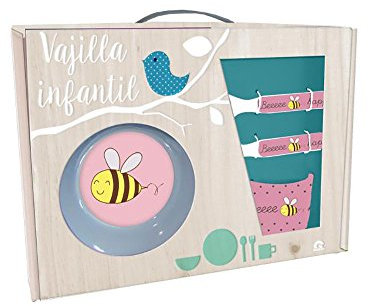 Baggy-Set Desayuno melamina Abejita 5pz, Color, Talla (Fabricante AST0455)