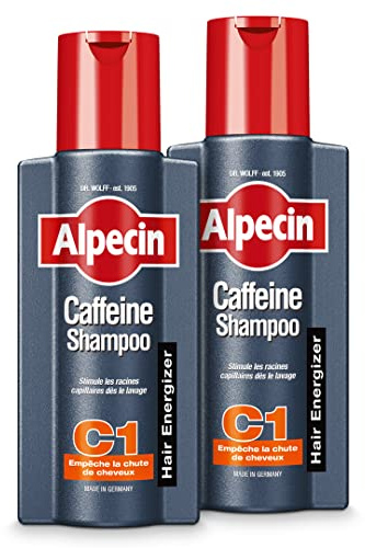 Alpecin Caffeine Shampoo C1 2x250ml I Champú anticaida hombre y con cafeina | Tratamiento para la caida del cabello | Alpecin Shampoo Anti Hair Loss Treatment Men
