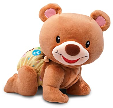 VTech - Ourson, 1,2,3 suis-Moi, Ours Brun en Peluche Qui Marche à 4 Pattes, Motricité Bébé, Jouet Interactif et Musical, Cadeau Bébé Dès 9 Mois - Contenu en Français