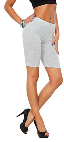 FUTURO FASHION Womens Over Knee Leggings Cotton Rich 1/2 Ladies Leggings Solid Cycle Shorts for Women UK Short Leggings Breathable Elastic Comfortable Sport Casual Cycling Pants I Sizes 8-28 UK