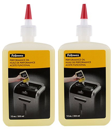 Fellowes : Aceite de trituradora, botella de 12 onzas con boquilla de extensión. Se vende como 2 paquetes de 1 – total de 2 unidades