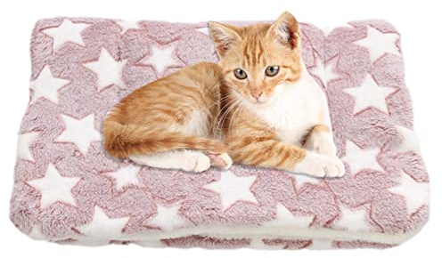 LINGJIONG Couverture apaisante pour Chat, Moelleuses Peluche Couvertures Flanelle pour Chiens Chat Tapis Double Face Lavable Doux et Chauds Housse Compagnie Chien Canapé-lit