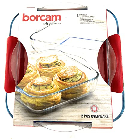 Borcam Auflaufformen, Rund, 1 x Ø 26 cm Höhe: 5cm 1 x Ø 32 cm Höhe: 5,5cm Spülmaschinen-, Mikrowellen-, Backofen- und Eisschrankgeeignet. von Pasabahce