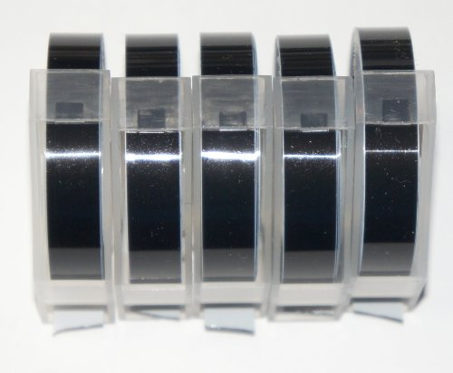 Motex 5 BLACK Embossing Label Maker Tapes 9mm x 3m