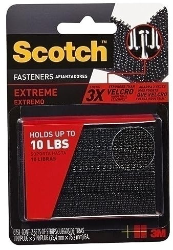 Scotch Heavy Duty Reclosable Fasteners,1 in by 3 in,2 Sets/Pack,6-Packs