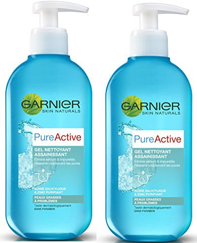 Garnier Pure Active Gel Limpiador de agua de 200 ml, lote de 2