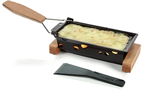 BOSKA Partyclette to Go Oak Schmelzpfanne für Käse, Edelstahl, Braun, Life Collection