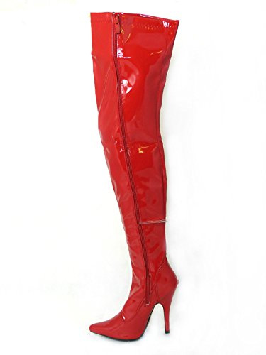 (BS12051) - New Womens Ladies Sexy Thigh HIGH Kinky Fetish Over The Knee Stiletto Heel Full Side Zip Boots Size 4 5 6 7 8