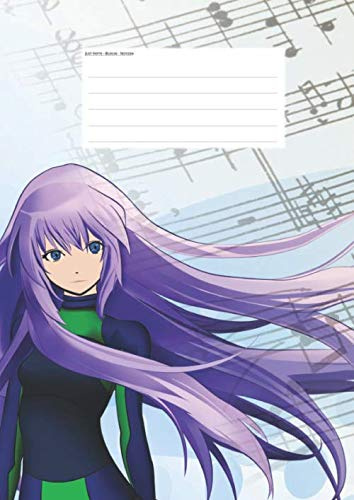 Hefte - Blöcke - Notizen: Manga Mädchen Notenheft, 50 Seiten, 12 Systeme, DIN A4