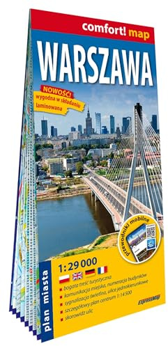 Varsovie 1/29.000 (carte grand format laminée - plan de ville). Warsaw. Warszawa
