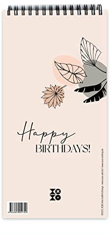 Geburtstagskalender leaves line art, ohne Jahreszahl: Ein Wandschmuck für Designliebhaber: Der dekorativer Geburstagskalender von XOXO Arte