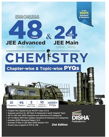 Disha Errorless 48 Years JEE Advanced (1978 - 2025) & 24 Year JEE Main (2002 - 2025) CHEMISTRY Chapter-wise & Topic-wise PYQs Book 21st Edition | Solved Papers Question Bank in NCERT Flow for JEE 2026