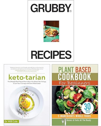 Grubby Recipes, Ketotarian & Plant Based Cookbook For Beginners 3 Books Collection Set