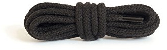 Kaps Round Thick Shoe Laces 5-6mm, 100% Cotton, Replacement for Casual Shoes, School Shoes & Boots, One Pair (90 cm - 36 inch - 5 to 6 eyelet pairs / 91 - black)