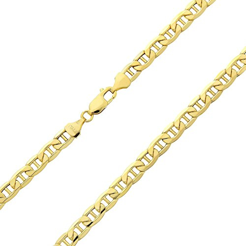 PRINS JEWELS 14 Karat / 585 Gold Italienisch Flach Mariner Kette Gelbgold - Breite 3.10 mm - Länge wählbar (45)