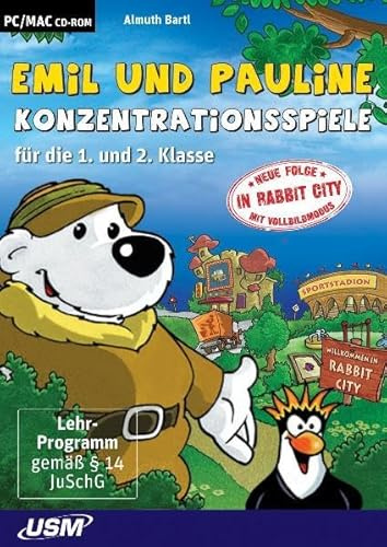 Emil und Pauline in Rabbit City - Konzentrationsspiele für die 1. und 2. Klasse (CD-ROM): Konzentrationstraining für ABC-Schützen - ohne ... Für Windows Win/XP/VISTA oder MacOS X