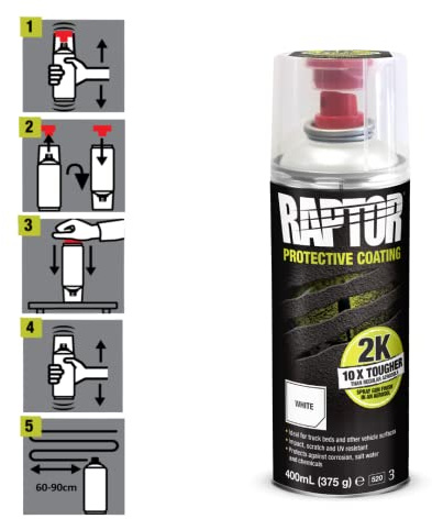 U-POL RAPTOR Aérosol 2K (Blanc) Revetement Protection