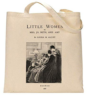 Universal Zone Little Women by Louisa M. Alcott tote bag. Handbag with Little Women book design. Book Bag. Library bag. Market bag