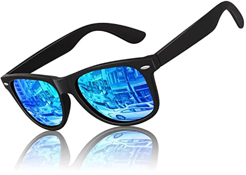 LINVO Occhiali da Sole Polarizzati per Uomo Donna Protezione alla Guida Protezione UV tile Retrò Anni '80 Design