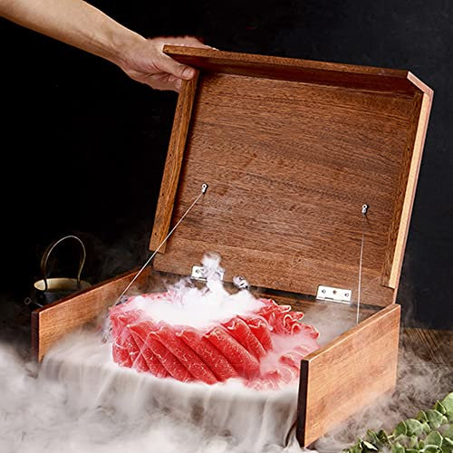 MNSSRN Visual Sushi Lunch Box, Creative Wooden Dry Ice Box Set, Grilled Meat Shop Characteristic Smoking Mood Dish Tableware
