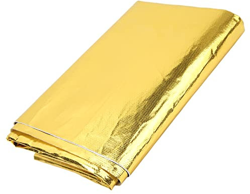 Thermal Exhaust Reflective Adhesive Tape, Self Adhesive Reflective Gold High Temperature Heat Shield Wrap Tape Thermal Insulation for Wrapping Wires Fuel Lines (Gold)