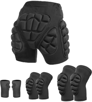 B Baosity 5 Piezas Pantalones Acolchados Protectores Deportivos Cortos con Almohadilla de Eva Bebé Coxis Ajustables Adecuados para Esquí Ciclismo Niños Y Niñas