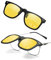 LUFF Clip Su Occhiali Per La Visione Notturna Per Uomini E Donne, Antiriflesso Flip Up Protezione Uv Leggero Polarizzato Giallo Clip-On Clip Occhiali Per Esterni/Guida