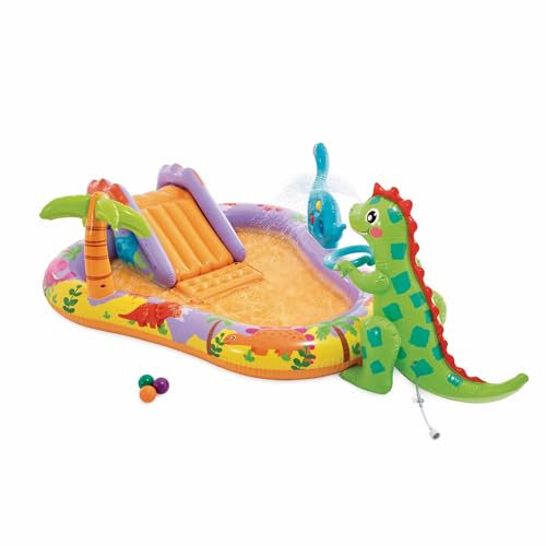 Intex 56139NP - Piscina Gonfiabile Play Center Dino Park, 201x157x69 cm, 2+ Anni