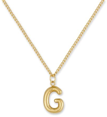 GD GOOD.designs Collar con Letra Dorado Bubble | Colgante con Inicial de Acero Inoxidable Chapado en Oro de 18K - Resistente al Agua & Hipoalergénico | Collar para Mujer G