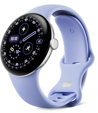 Google Pixel Watch 4 (41 mm) - Android smartwatch with Domed Display, Comprehensive Health and Fitness Tracking and Help from Gemini - Polished Silver Aluminium Case - Iris Active Band - Wi-Fi