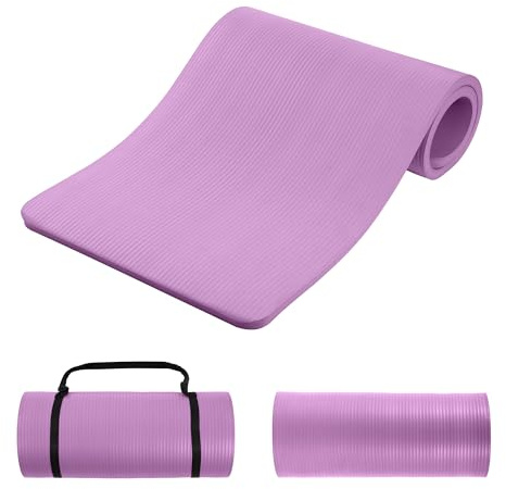 BalanceFrom 1-Inch Premium Yoga Mat,High-Density NBR Foam,Thick 1 Inch Yoga Mat for Superior Cushioning and Joint Protection,Non-Slip for Pilates,Gym & Exercise,Taro Purple