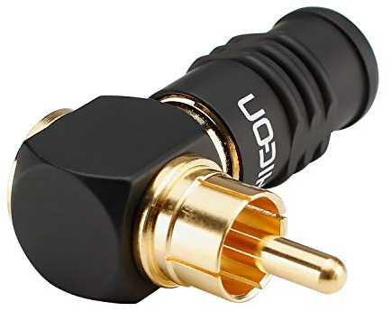 Hicon Cinch (RCA) Stecker Screw & Play Male 90° gewinkelt zum verschrauben Lötfrei DIY - HI-CMA-SM