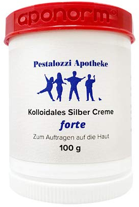 Kolloidales Silber Creme forte aus Apotheken-Herstellung - doppelte Konzentration - hochwertige Qualität - bewährte Rezeptur Silbercreme Pestalozzi-Apotheke (100 g)