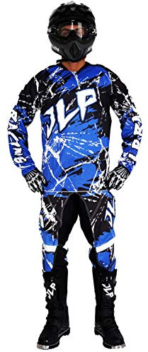 JLP RACING TENUE PANTALON MAILLOT GANTS MOTO CROSS QUAD ENDURO VTT BMX MTB ENFANT BLEU XL