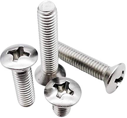M2/M2.5/M3/M4/M5/M6 304 Stainless Steel Recessed Phillips Raised Countersunk Head Half Oval Screw M5x25mm, 10Pcs