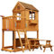 little tikes Real Wood Adventures 2-Story House - Wooden Playhouse Playset with a Picnic Table, Ladder, & More - For Outdoor Use - Encourages Active Play- For Girls & Boys Ages 3+