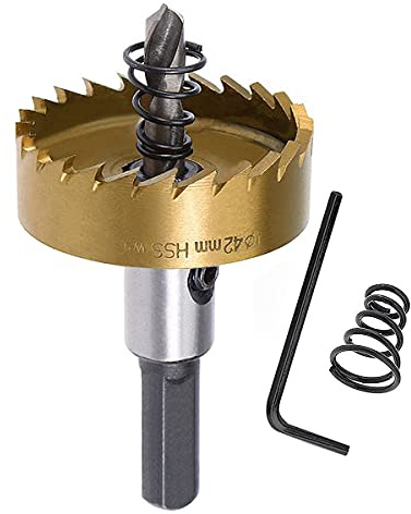 SagaSave 42mm HSS Bimetall Lochsäge, Lochfräse Schnellarbeitsstahl HSS Bimetall,Profi-Aufsatz für Metall Eisen Aluminium Holz Trockenbau Rohr Kunststoff