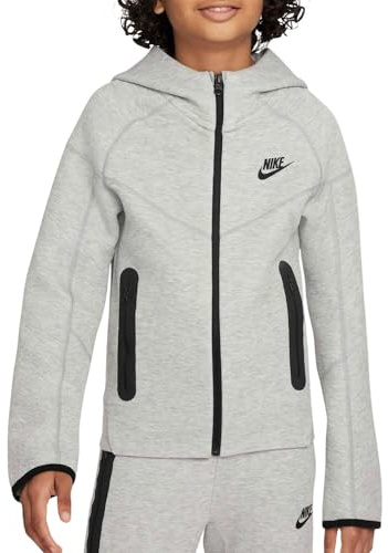 Nike Jungen Tech Jacke, Dk Grey Heather/Black/Black, 122-128 EU