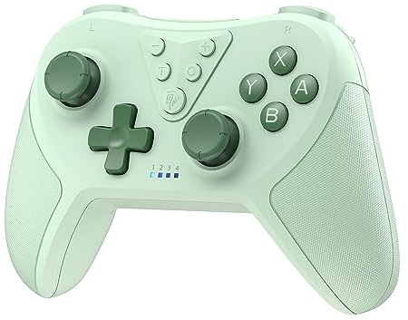 EasySMX Manette Switch Pro sans Fil Bluetooth avec Fonction de Réveil Turbo et Gyroscope 6 Axes, Gamepad Controller Joystick pour Switch Lite OLED Steam Manette PC Vert