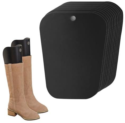 HOMURY Lot de 12 (6 paires) d'embauchoirs de bottes : embauchoirs noirs, inserts en forme de bottes de 25,4 cm, réutilisables, pour femmes, support de bottes hauts pour femmes (26 cm), Noir , 10 Zoll
