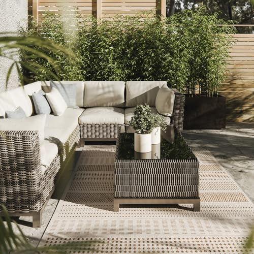 Interiyou Outdoor Teppich Wetterfest Kano - 80x150 cm Creme/Beige - Wasserfest für Balkon, Terrasse, Garten - Outdoorteppich passend auch für Wohnzimmer, Schlafzimmer und Küche - Aussenteppich