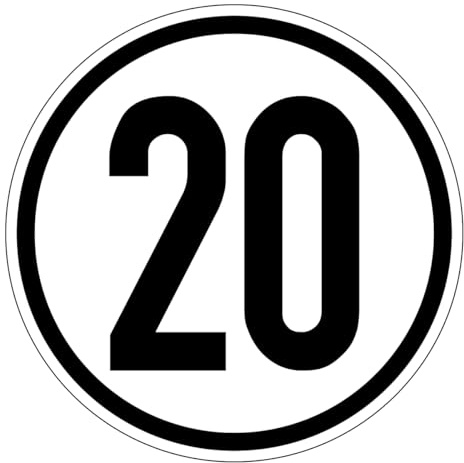 Geschwindigkeitsaufkleber Foliem Aufkleber km/h Geschwindigkeitsschild Ø20 cm (20 km/h)