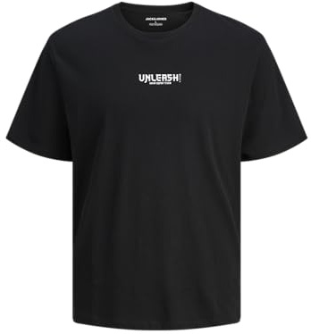 JACK & JONES Men's Jjmiko Tee SS Crew Neck Pls, Black, 5XL